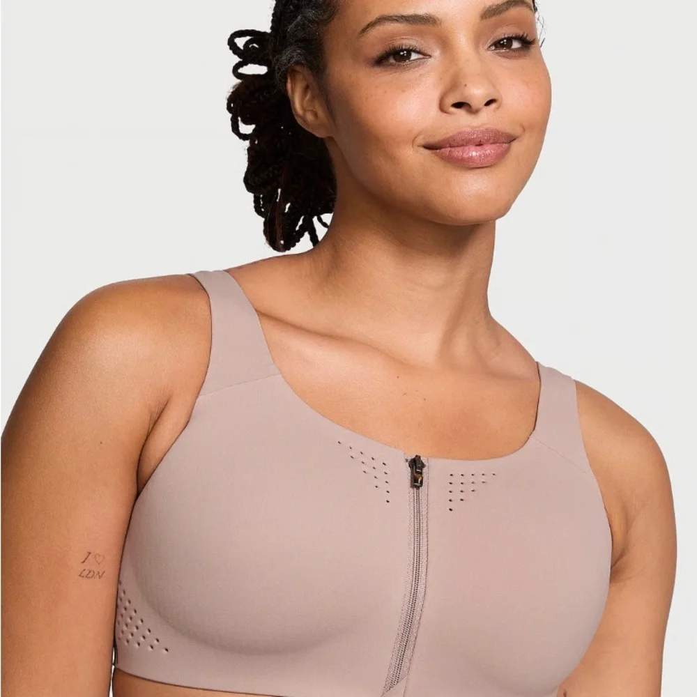 Victoria's Secret Front-Zip Wireless Bra in Taupe